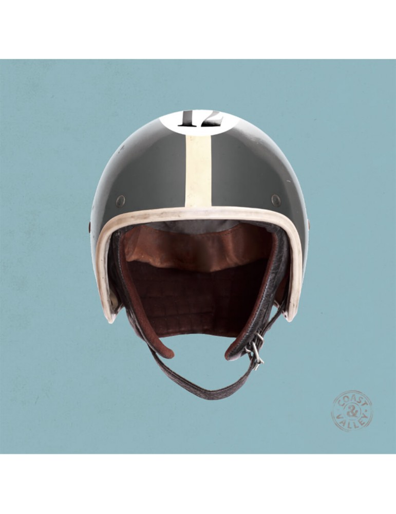 Tableau déco Casque gris bleu 40x40 marque COAST AND VALLEY Tableau déco Casque gris bleu 40x40 marque COAST AND VALLEY