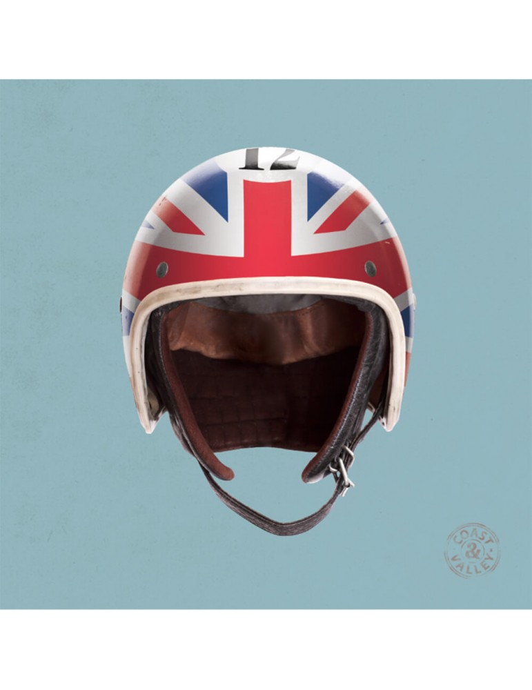 Tableau décoratif toile casque UK bleu 40x40 COAST AND VALLEY Tableau décoratif toile casque UK bleu 40x40 COAST AND VALLEY