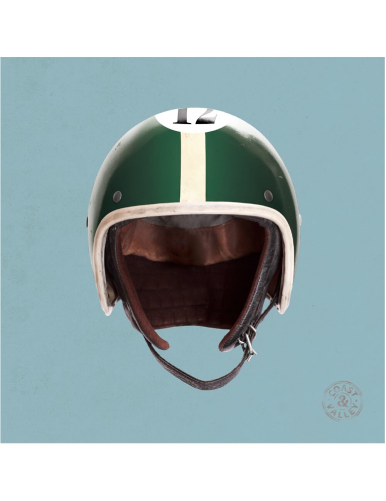 Tableau décoratif toile casque vert bleu 40x40 cm COAST AND VALLEY Tableau décoratif toile casque vert bleu 40x40 cm COAST AND VALLEY