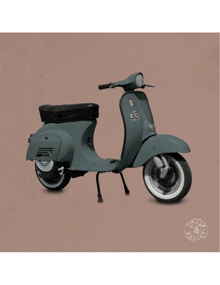 Tableau vintage scooter kaki rose 40 x 40 cm COAST AND VALLEY Tableau vintage scooter kaki rose 40 x 40 cm COAST AND VALLEY
