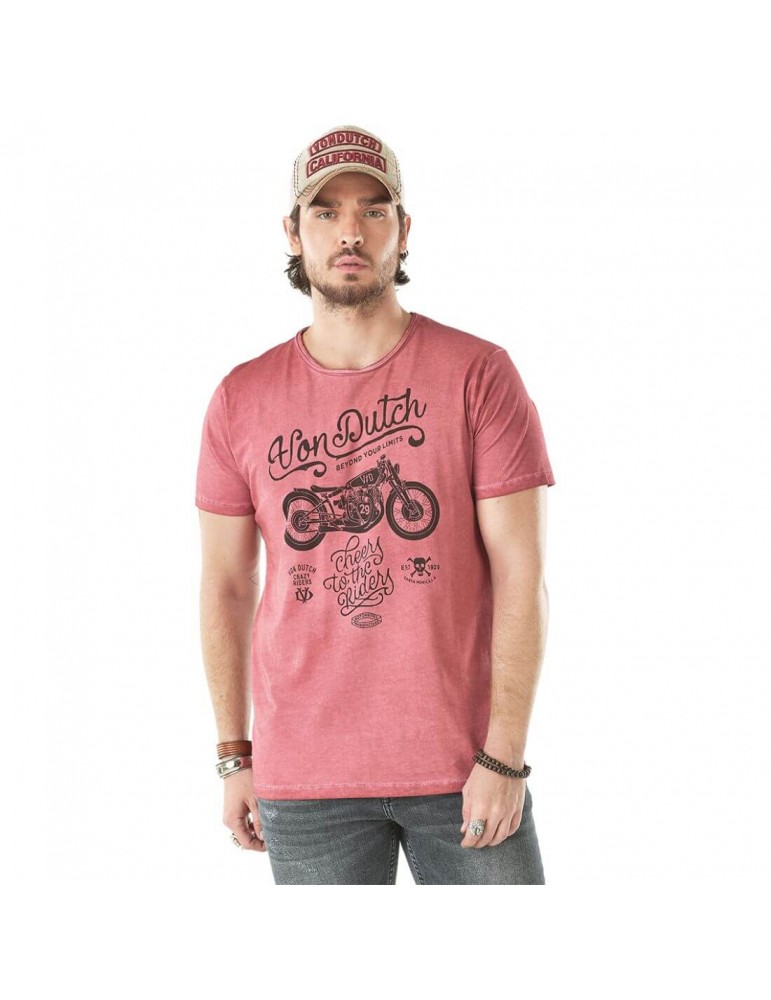 Tee Shirt Homme Cheers rouge vintage VON DUTCH Tee Shirt Homme Cheers rouge vintage VON DUTCH