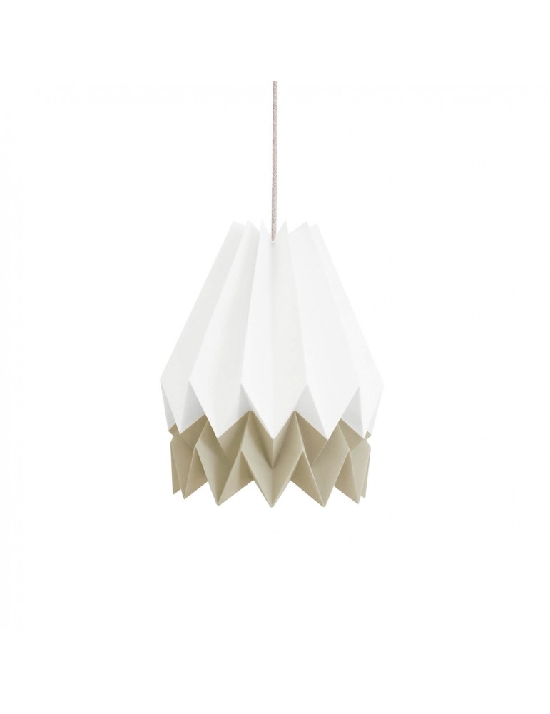 Abat-jour déco blanc et taupe en papier ORIKOMI Abat-jour déco blanc et taupe en papier ORIKOMI