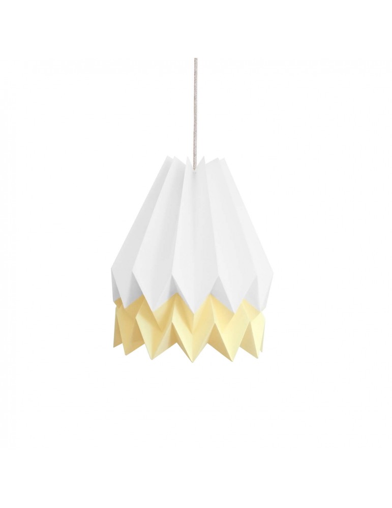 Abat-jour déco blanc et jaune pâle en papier ORIKOMI Abat-jour déco blanc et jaune pâle en papier ORIKOMI