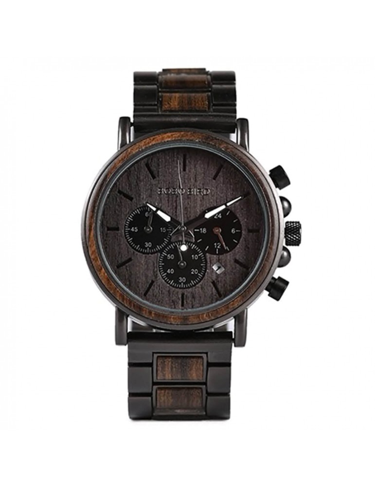 Montre pour homme noir cadran en bois Montre pour homme noir cadran en bois
