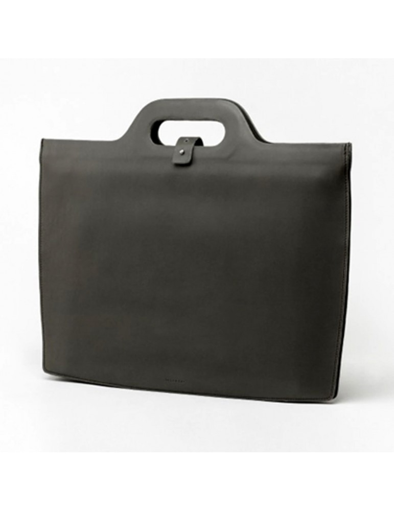 Sacoche ordinateur en cuir gris ardoise Sacoche ordinateur en cuir gris ardoise