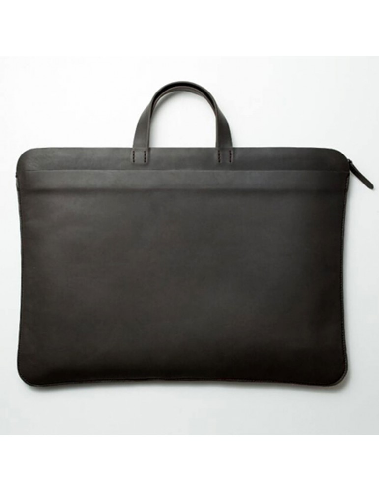 Sacoche en cuir pour ordinateurs et documents gris ardoise Sacoche en cuir pour ordinateurs et documents gris ardoise